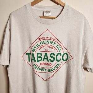 Vintage 90s Tabasco Shirt XL Single Stitch Made In USA Graphic Tee Mosquito Rare